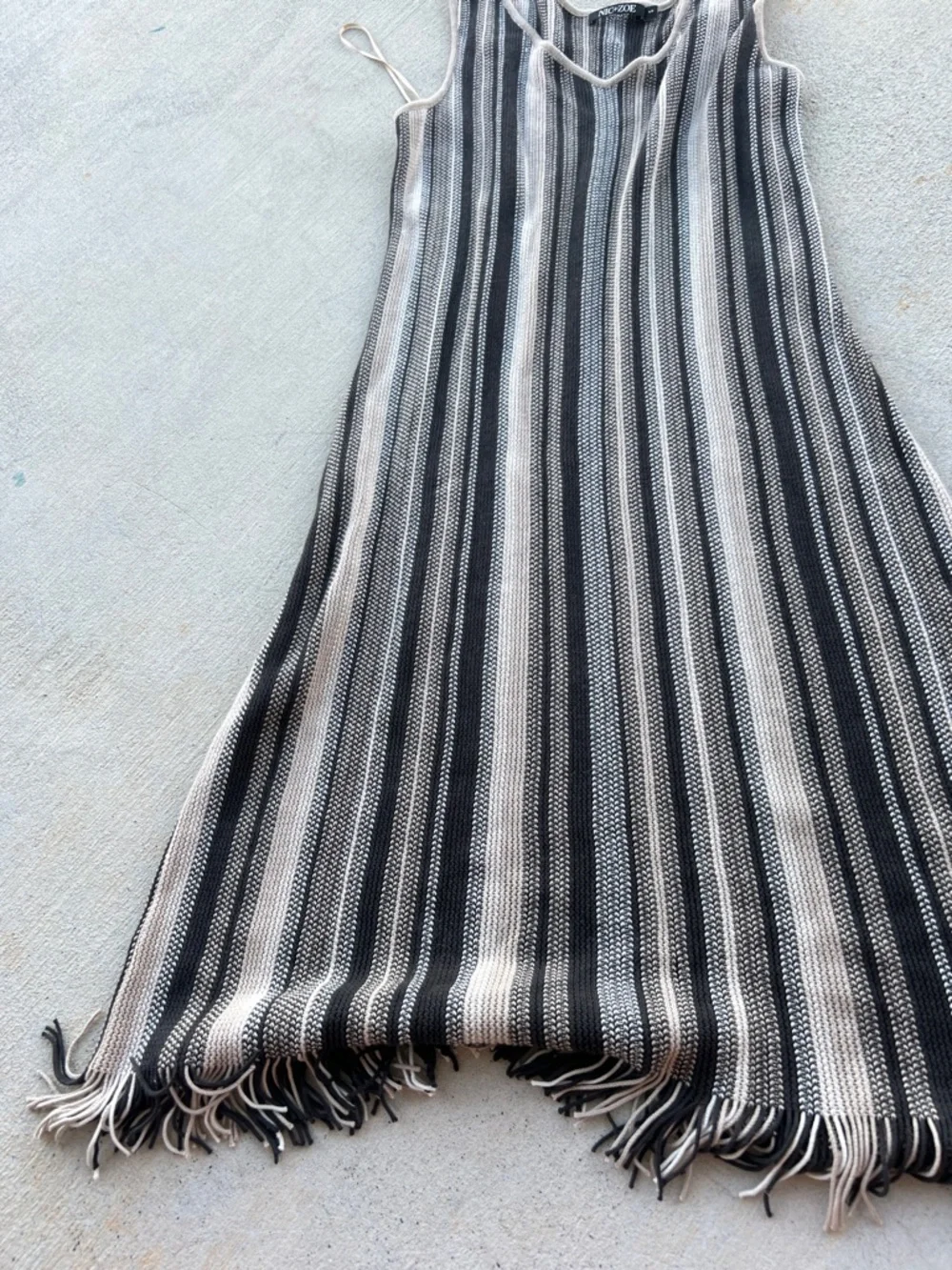 Nic + Zoe Striped Knit Dress in Black & Cream - Picture 3 of 9